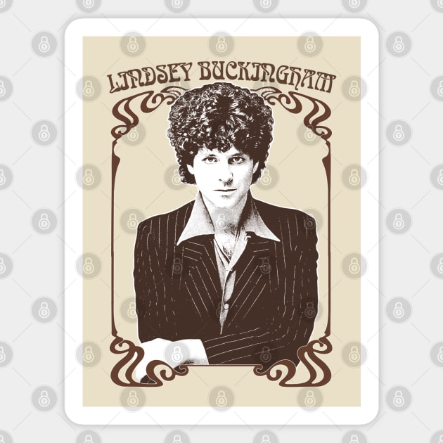 Lindsey Buckingham /\/\/ Original Vintage Style Fan Design Magnet by DankFutura